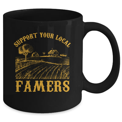 Vintage Support Your Local Farmers Farming Farm Farmer Mug | siriusteestore