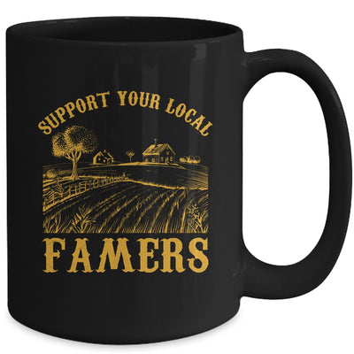 Vintage Support Your Local Farmers Farming Farm Farmer Mug | siriusteestore