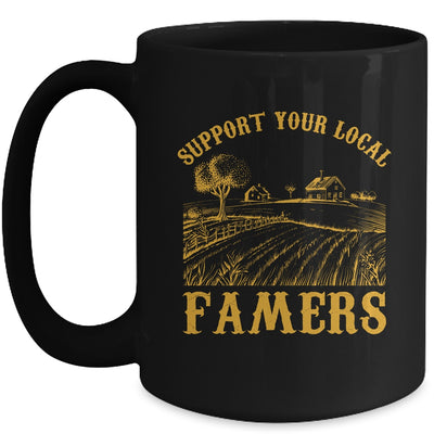 Vintage Support Your Local Farmers Farming Farm Farmer Mug | siriusteestore