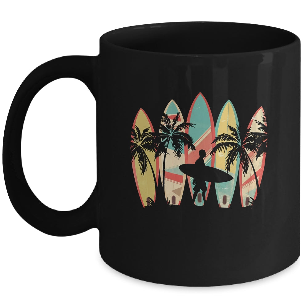 Vintage Surfer Surfing Beach Surf Surfboard For Men Women Mug | siriusteestore