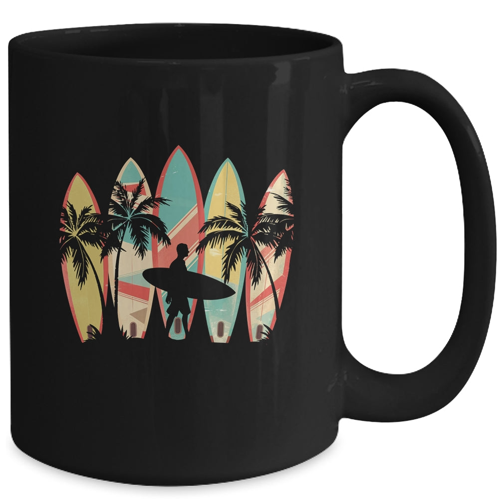 Vintage Surfer Surfing Beach Surf Surfboard For Men Women Mug | siriusteestore