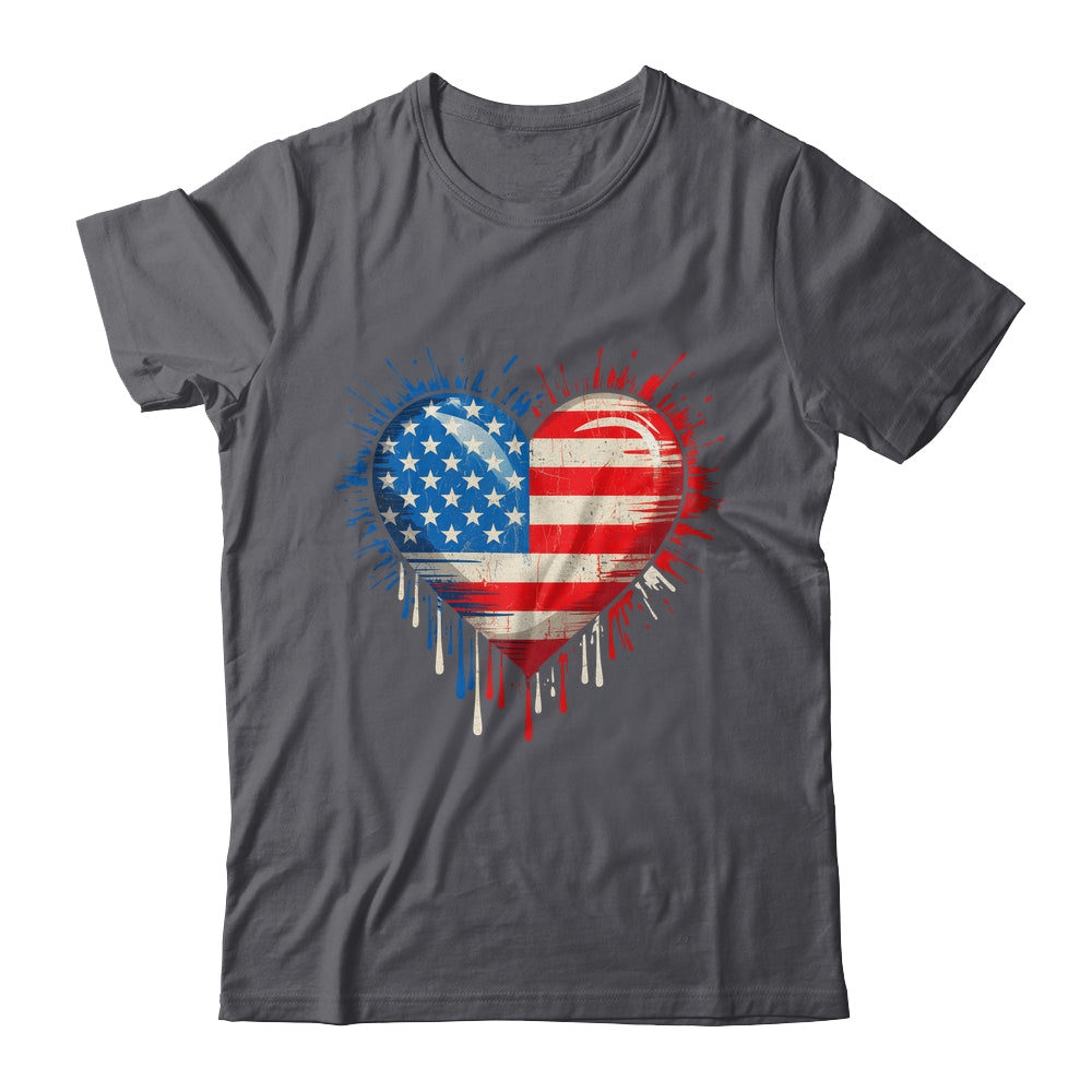 Vintage USA Heart 4th Of July Patriotic American Flag Shirt & Tank Top | siriusteestore