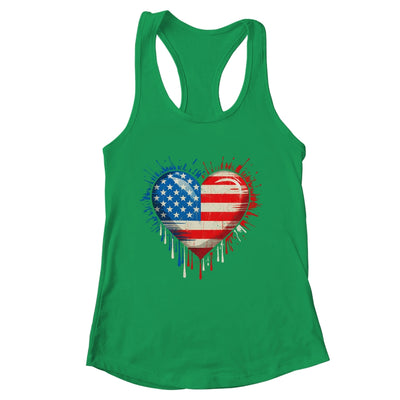 Vintage USA Heart 4th Of July Patriotic American Flag Shirt & Tank Top | siriusteestore