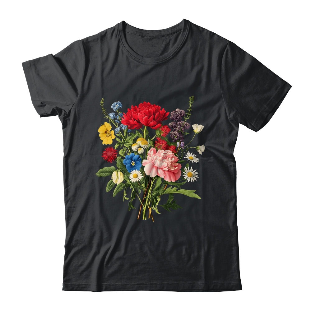 Vintage Wild Botanical Flower Cottagecore Gardening Bouquet Shirt & Tank Top | siriusteestore