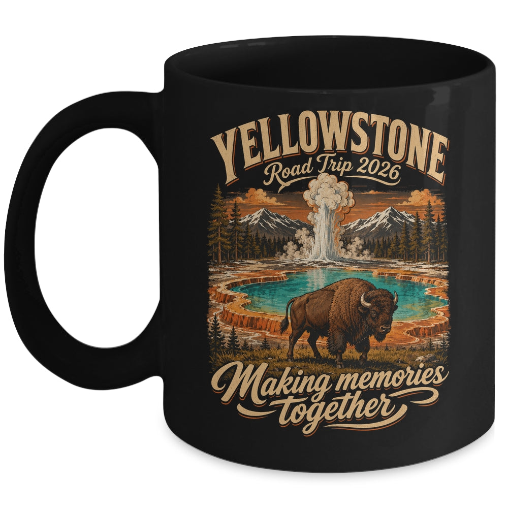 Vintage Yellowstone Road Trip 2026 Mountain Nature Travel Mug | siriusteestore