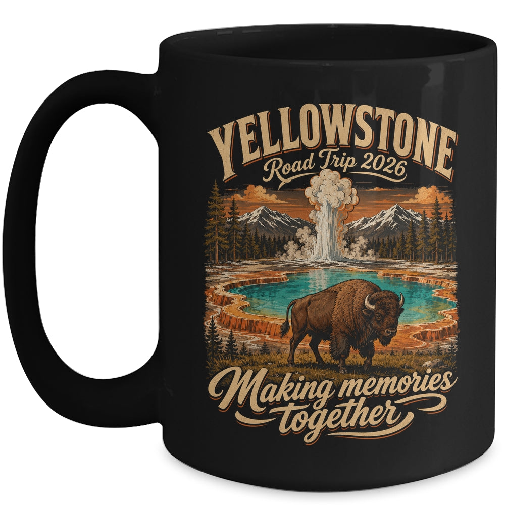 Vintage Yellowstone Road Trip 2026 Mountain Nature Travel Mug | siriusteestore