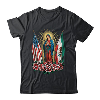 Virgen De Guadalupe Faith Mexican Mexico American USA Flag Shirt & Hoodie | siriusteestore