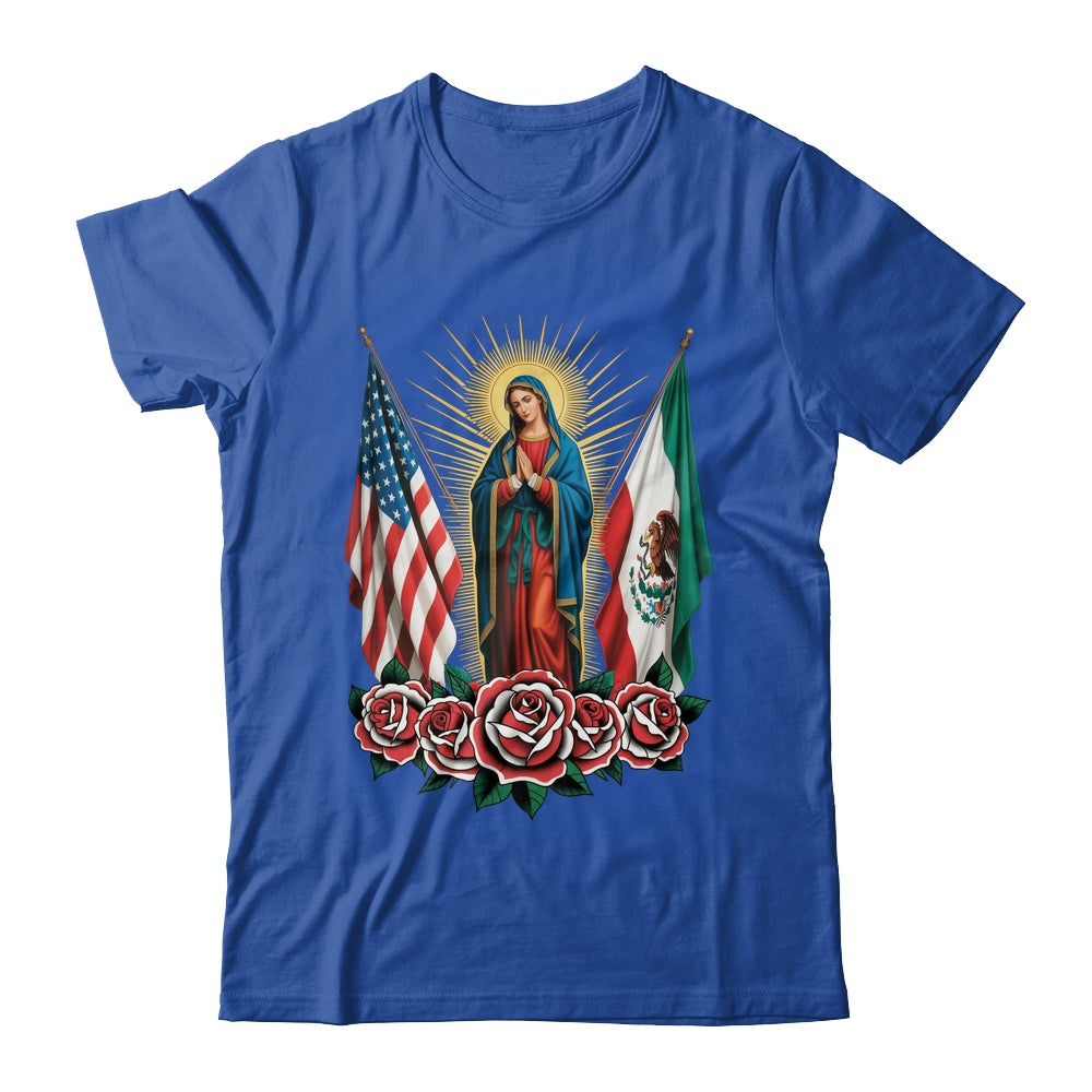 Virgen De Guadalupe Faith Mexican Mexico American USA Flag Shirt & Hoodie | siriusteestore