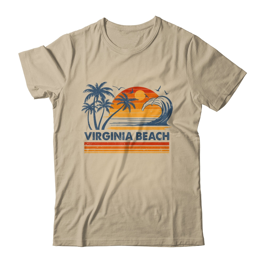 Virginia Beach Vacation Sunset Cute 70s Vintage Retro Beach Shirt & Tank Top | siriusteestore