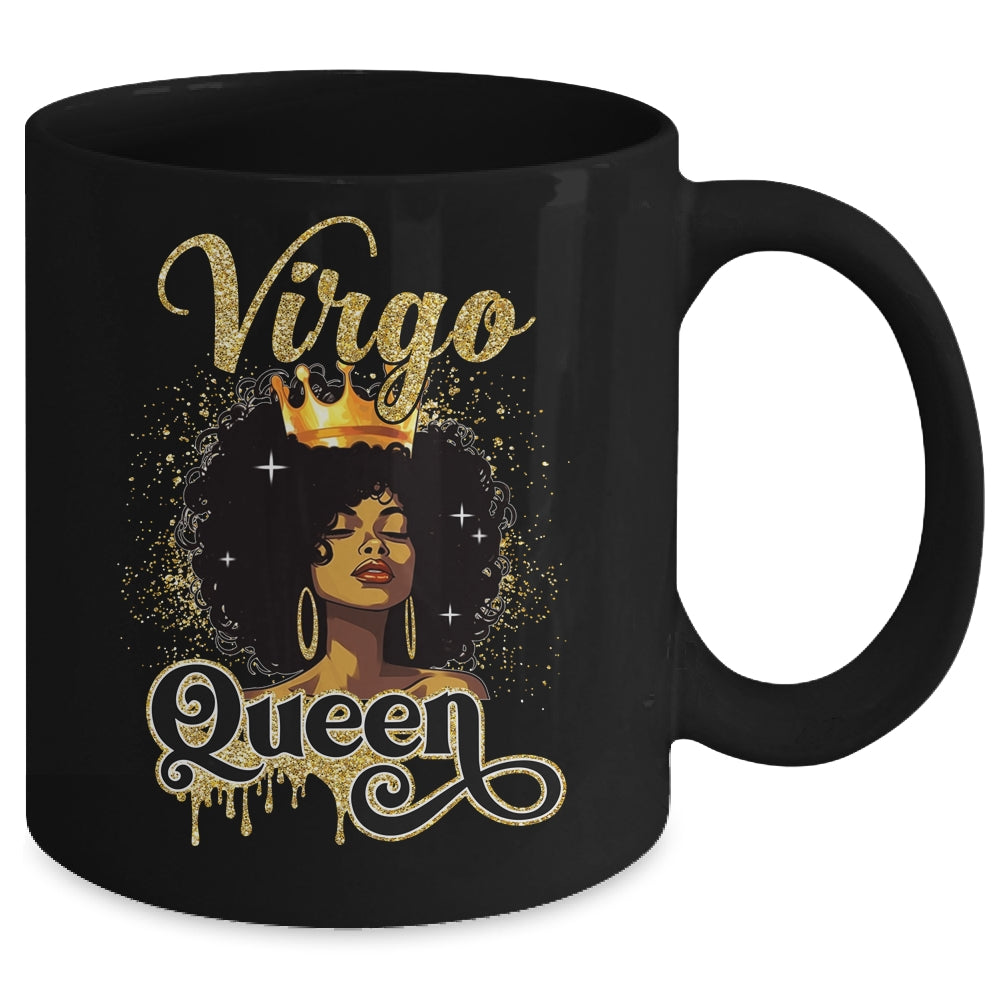 Virgo Queen Birthday Afro Girls Black Zodiac Birthday Mug | siriusteestore