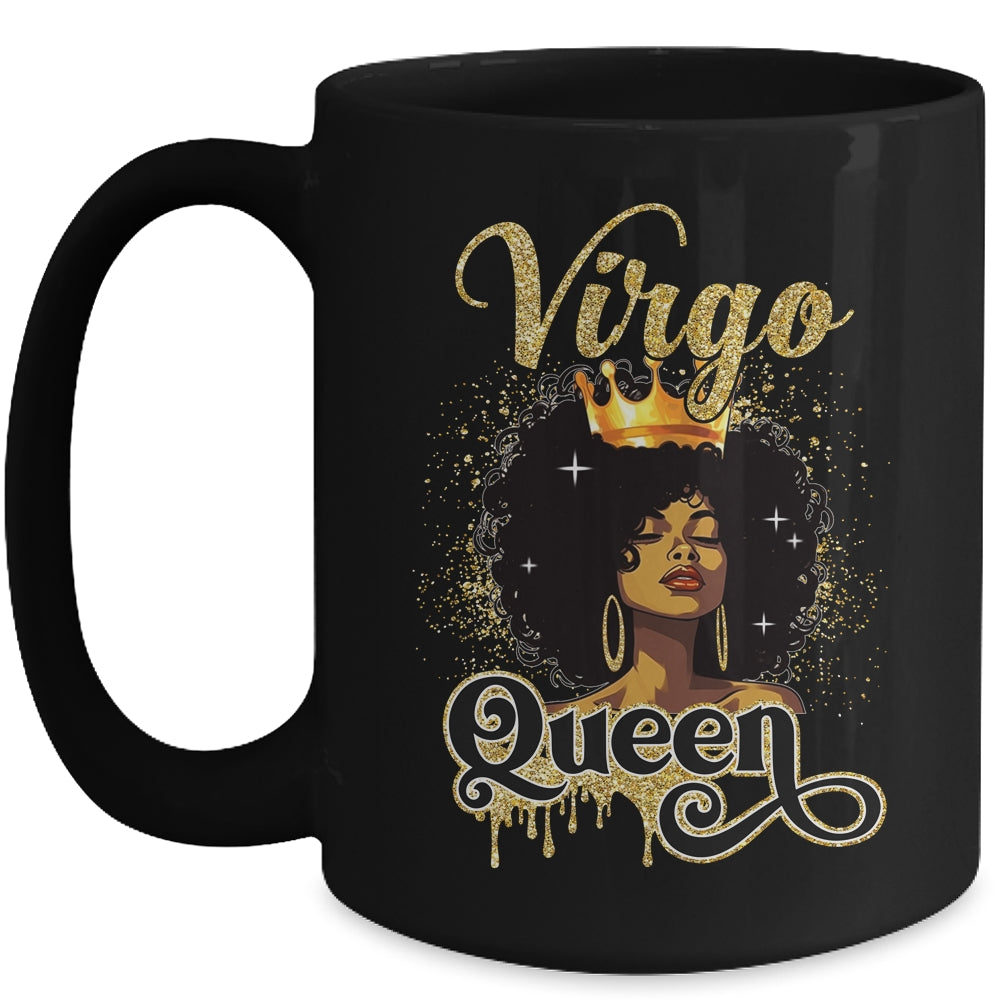 Virgo Queen Birthday Afro Girls Black Zodiac Birthday Mug | siriusteestore