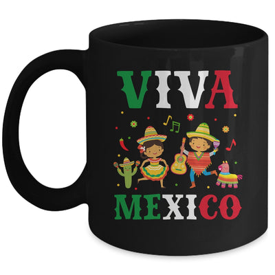 Viva Mexico Boy Girl Maracas Guitar Mexican Independence Kid Mug | siriusteestore
