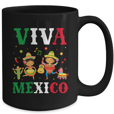 Viva Mexico Boy Girl Maracas Guitar Mexican Independence Kid Mug | siriusteestore