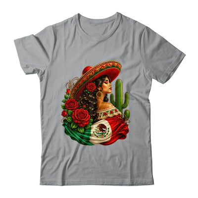 Viva Mexico Mexican Flag Floral Woman Sombrero Fiesta Shirt & Tank Top | siriusteestore