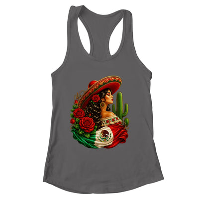 Viva Mexico Mexican Flag Floral Woman Sombrero Fiesta Shirt & Tank Top | siriusteestore