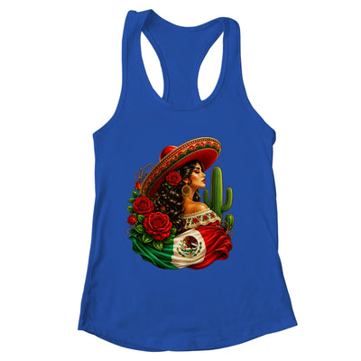 Viva Mexico Mexican Flag Floral Woman Sombrero Fiesta Shirt & Tank Top | siriusteestore
