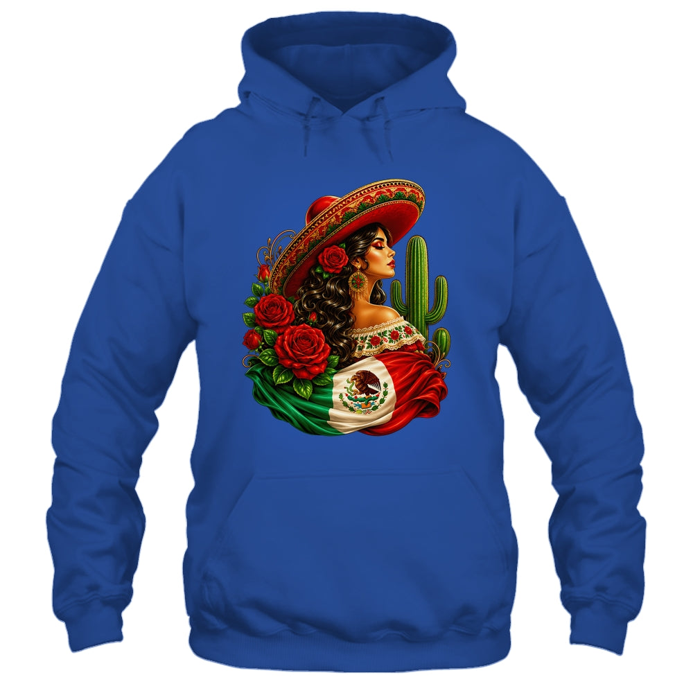 Viva Mexico Mexican Flag Floral Woman Sombrero Fiesta Shirt & Tank Top | siriusteestore