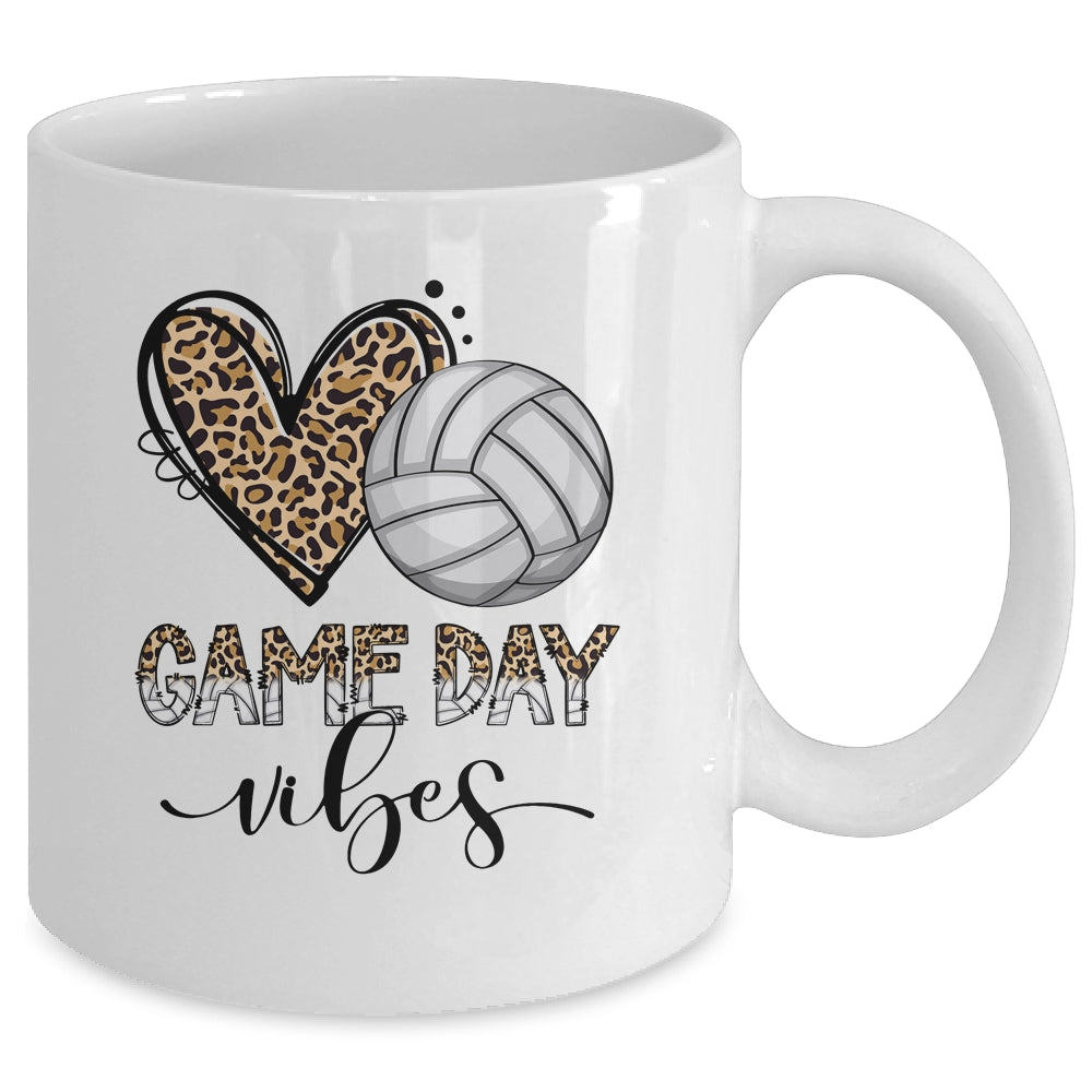 Volleyball Game Day Vibes Volleyball For Girls Mom Leopard Mug | siriusteestore