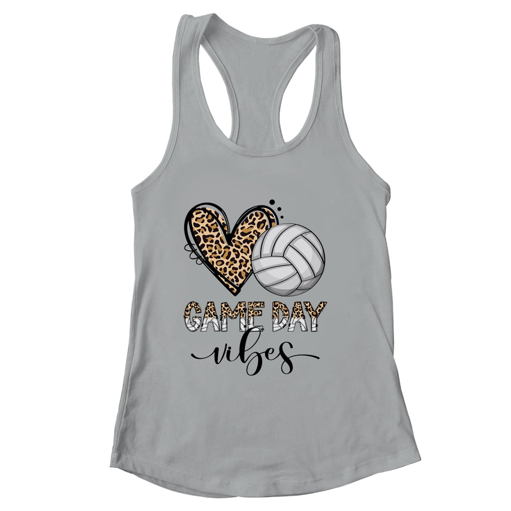 Volleyball Game Day Vibes Volleyball For Girls Mom Leopard Shirt & Tank Top | siriusteestore