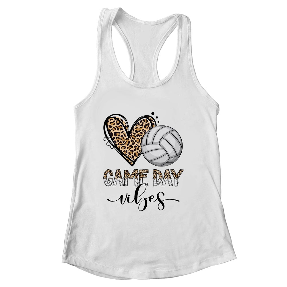 Volleyball Game Day Vibes Volleyball For Girls Mom Leopard Shirt & Tank Top | siriusteestore