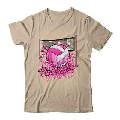 Volleyball Pink Out Breast Cancer Awareness Pink Ribbon Shirt & Hoodie | siriusteestore