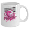 Volleyball Pink Out Breast Cancer Awareness Pink Ribbon Mug | siriusteestore