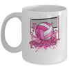 Volleyball Pink Out Breast Cancer Awareness Pink Ribbon Mug | siriusteestore