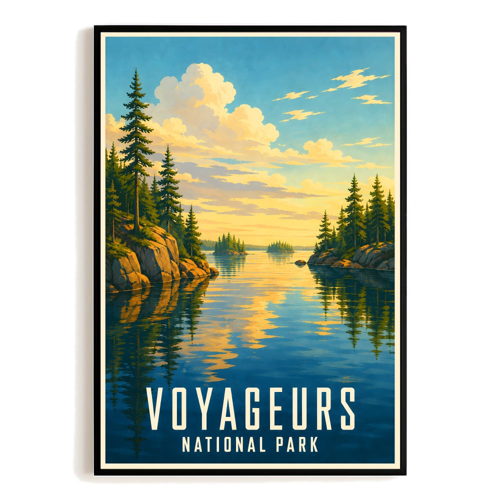 Voyageurs National Park Travel Poster Minnesota Landscape Vintage Wall Art Print Painting Souvenir Home Decor For Living Room Bedroom Office Unframed | siriusteestore