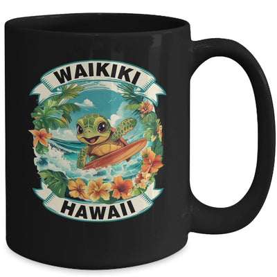 Waikiki Hawaii Cute Sea Turtle Surfing Summer Vacation Mug | siriusteestore