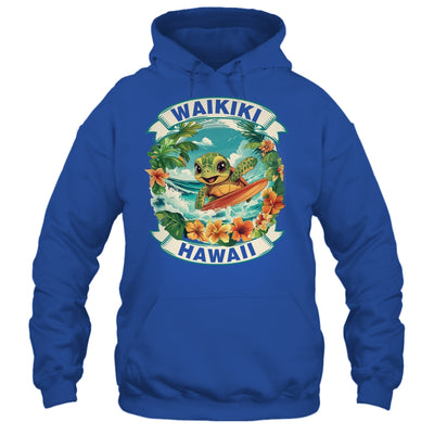 Waikiki Hawaii Cute Sea Turtle Surfing Summer Vacation Shirt & Tank Top | siriusteestore