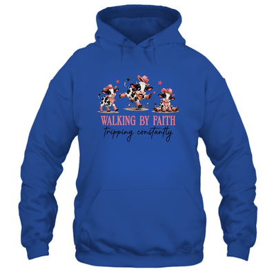 Walking By Faith Tripping Constantly Cowgirl Cows Christian Shirt & Tank Top | siriusteestore