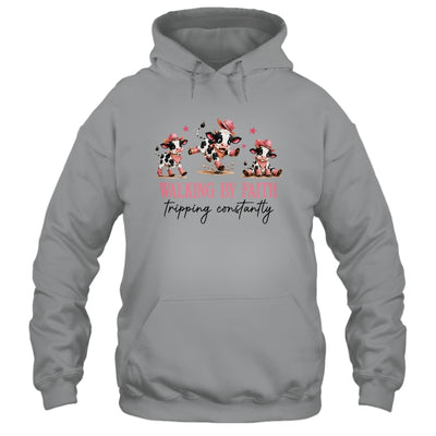 Walking By Faith Tripping Constantly Cowgirl Cows Christian Shirt & Tank Top | siriusteestore