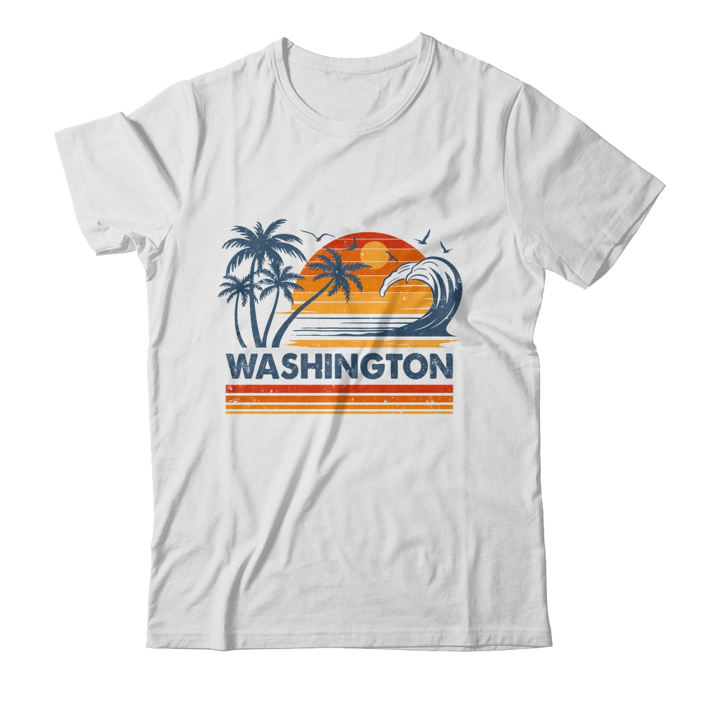 Washington Vacation Sunset Cute 70s Vintage Retro Beach Shirt & Tank Top | siriusteestore