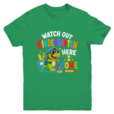 Watch Out Kindergarten Here I Come Dino First Day Of School Youth Shirt | siriusteestore