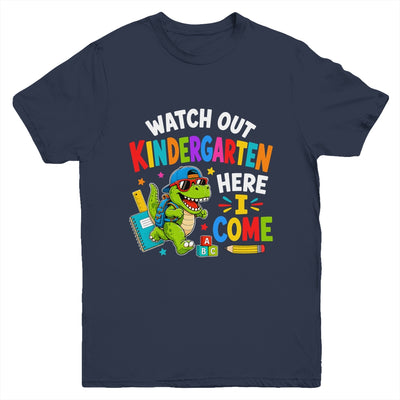 Watch Out Kindergarten Here I Come Dino First Day Of School Youth Shirt | siriusteestore
