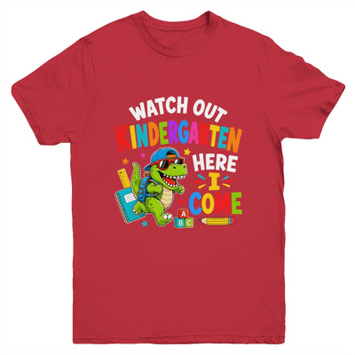 Watch Out Kindergarten Here I Come Dino First Day Of School Youth Shirt | siriusteestore