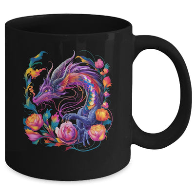 Watercolor Dragon Flowers Beautiful Art Colorful Graphic Mug | siriusteestore