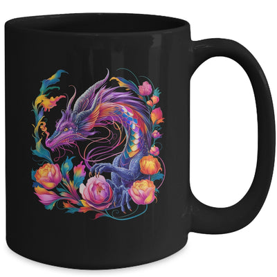Watercolor Dragon Flowers Beautiful Art Colorful Graphic Mug | siriusteestore