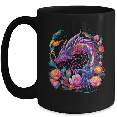 Watercolor Dragon Flowers Beautiful Art Colorful Graphic Mug | siriusteestore