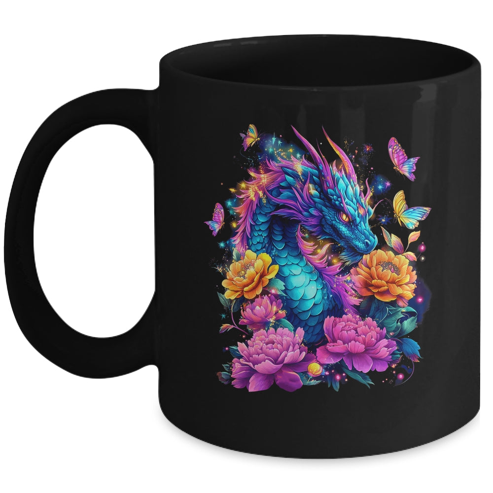 Watercolor Dragon Women Flowers Beautiful Art Colorful Mug | siriusteestore
