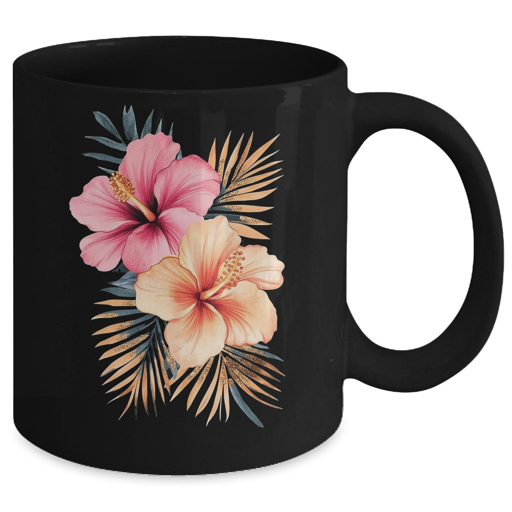 Watercolor Tropical Hibiscus Flowers Floral Summer Women Mug | siriusteestore