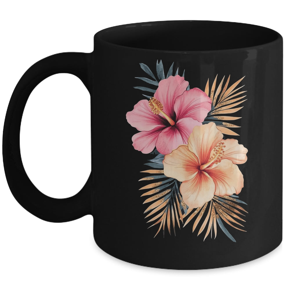 Watercolor Tropical Hibiscus Flowers Floral Summer Women Mug | siriusteestore