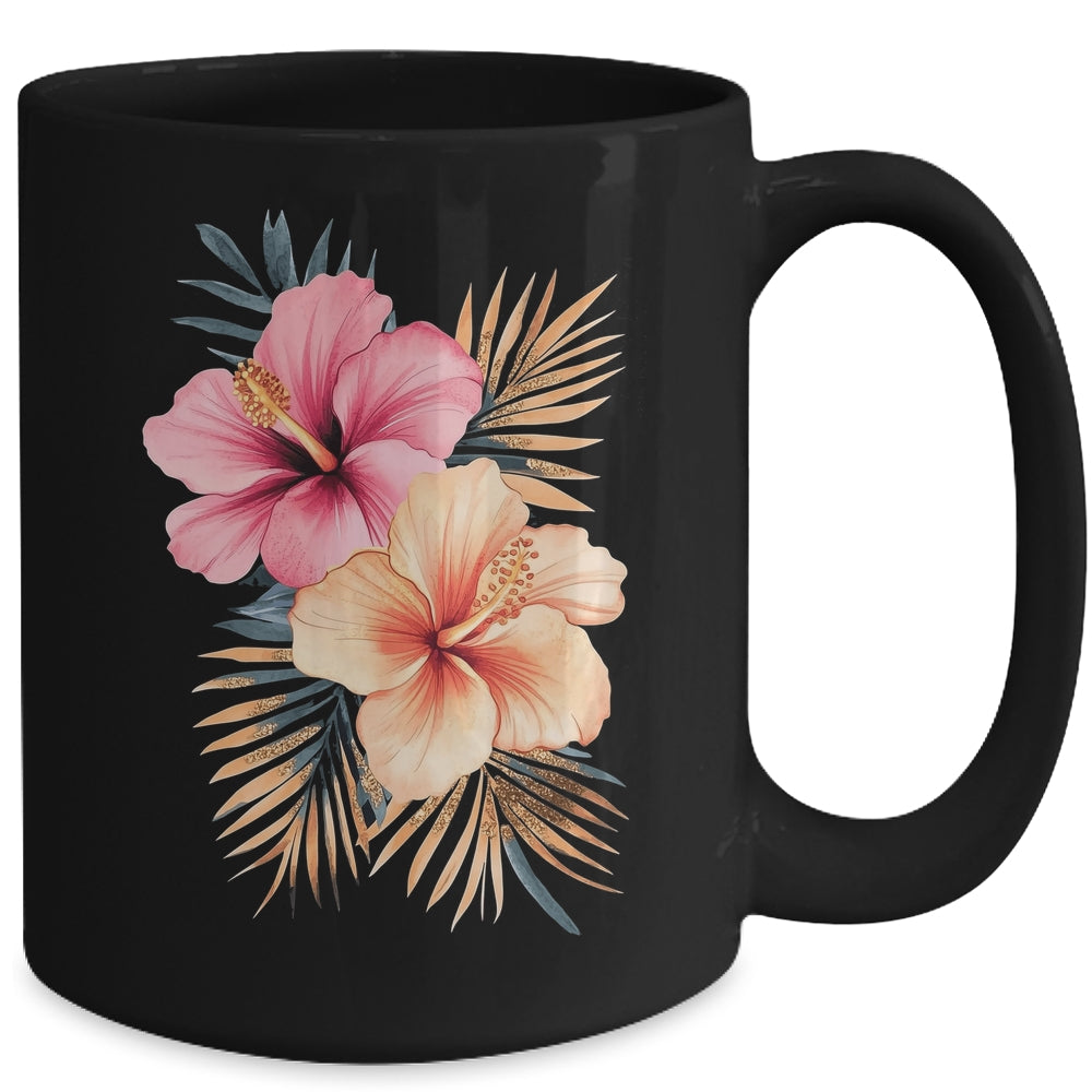 Watercolor Tropical Hibiscus Flowers Floral Summer Women Mug | siriusteestore