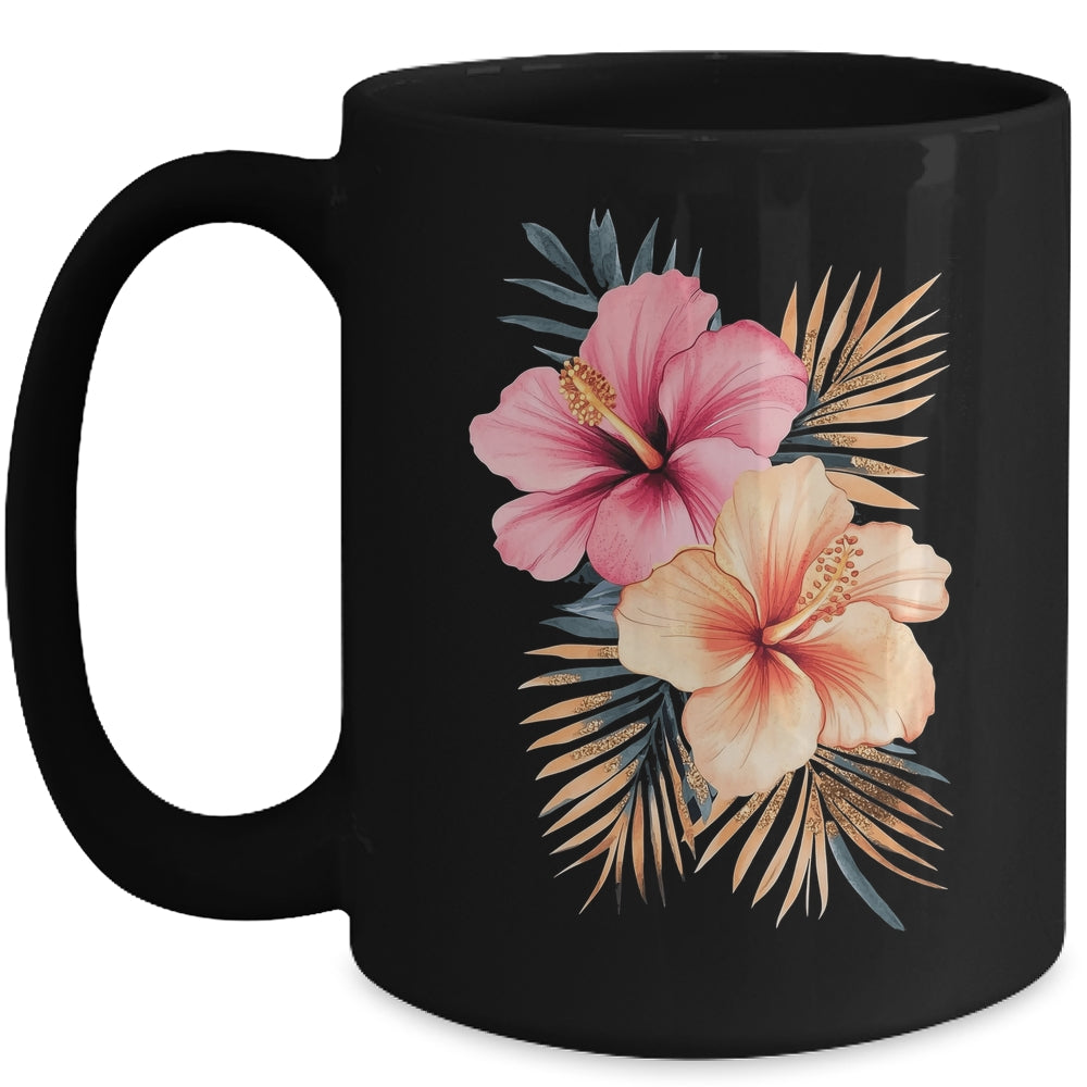 Watercolor Tropical Hibiscus Flowers Floral Summer Women Mug | siriusteestore