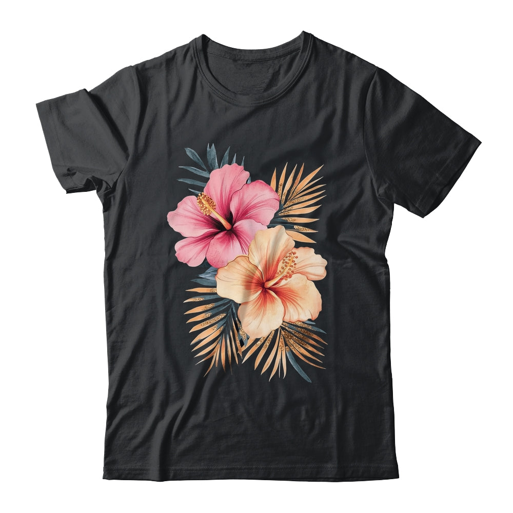 Watercolor Tropical Hibiscus Flowers Floral Summer Women Shirt & Tank Top | siriusteestore