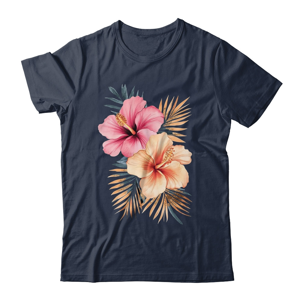 Watercolor Tropical Hibiscus Flowers Floral Summer Women Shirt & Tank Top | siriusteestore