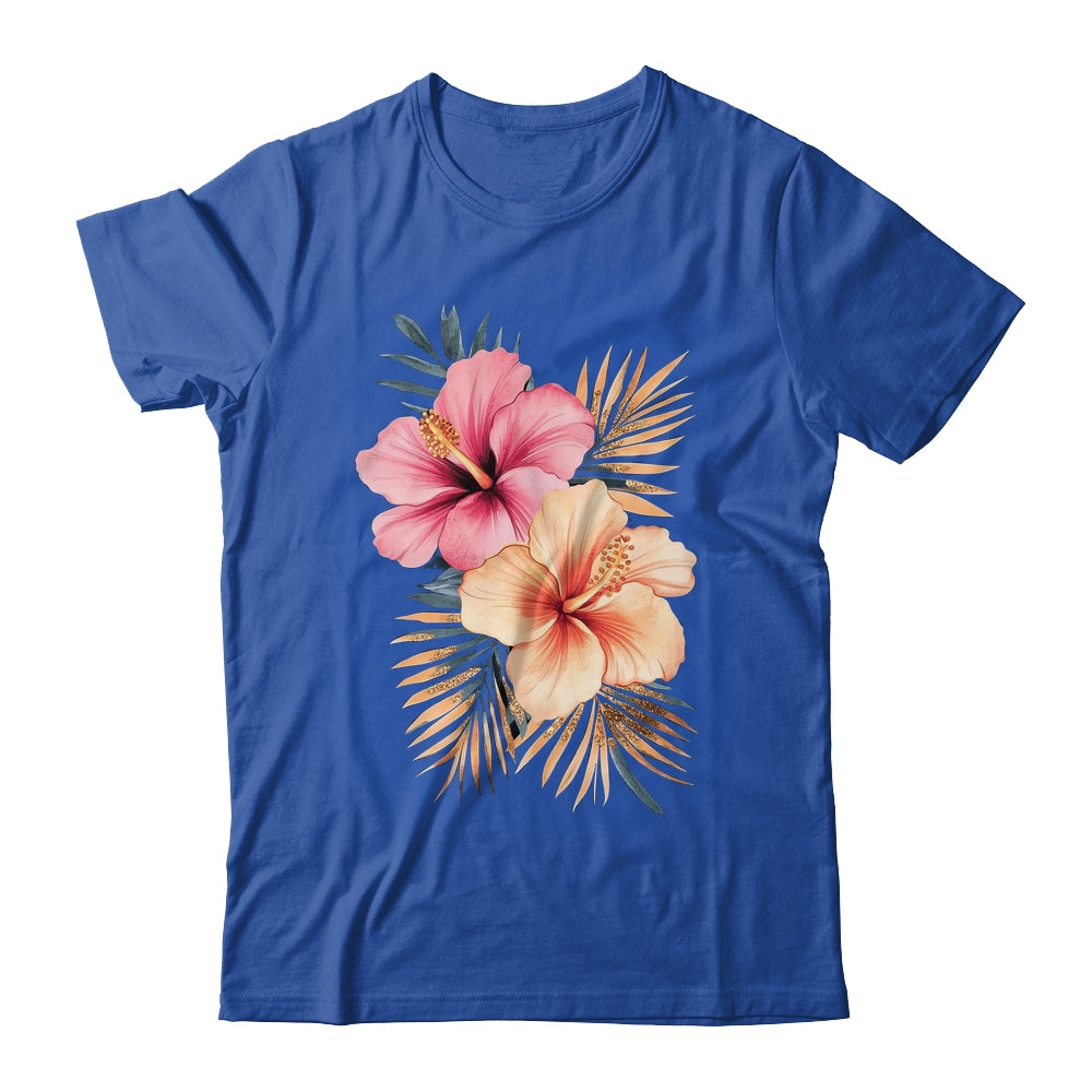 Watercolor Tropical Hibiscus Flowers Floral Summer Women Shirt & Tank Top | siriusteestore