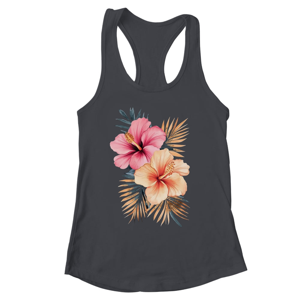 Watercolor Tropical Hibiscus Flowers Floral Summer Women Shirt & Tank Top | siriusteestore