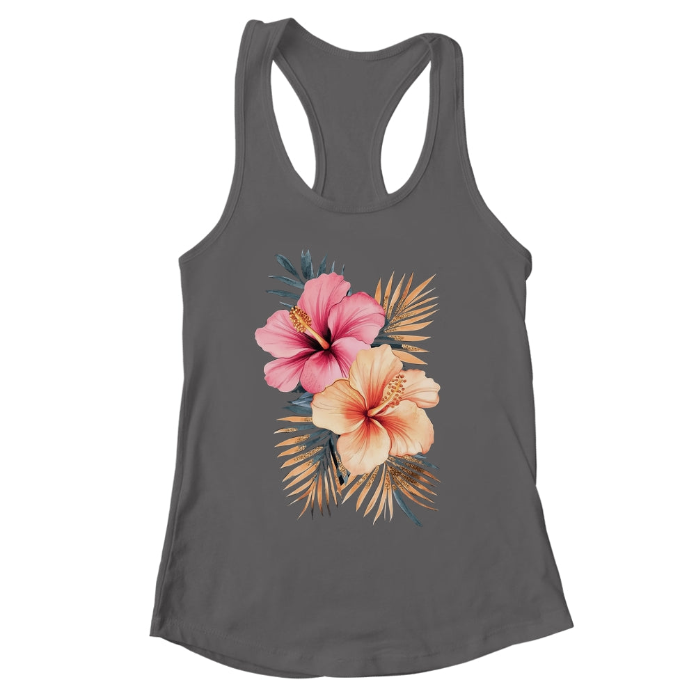 Watercolor Tropical Hibiscus Flowers Floral Summer Women Shirt & Tank Top | siriusteestore