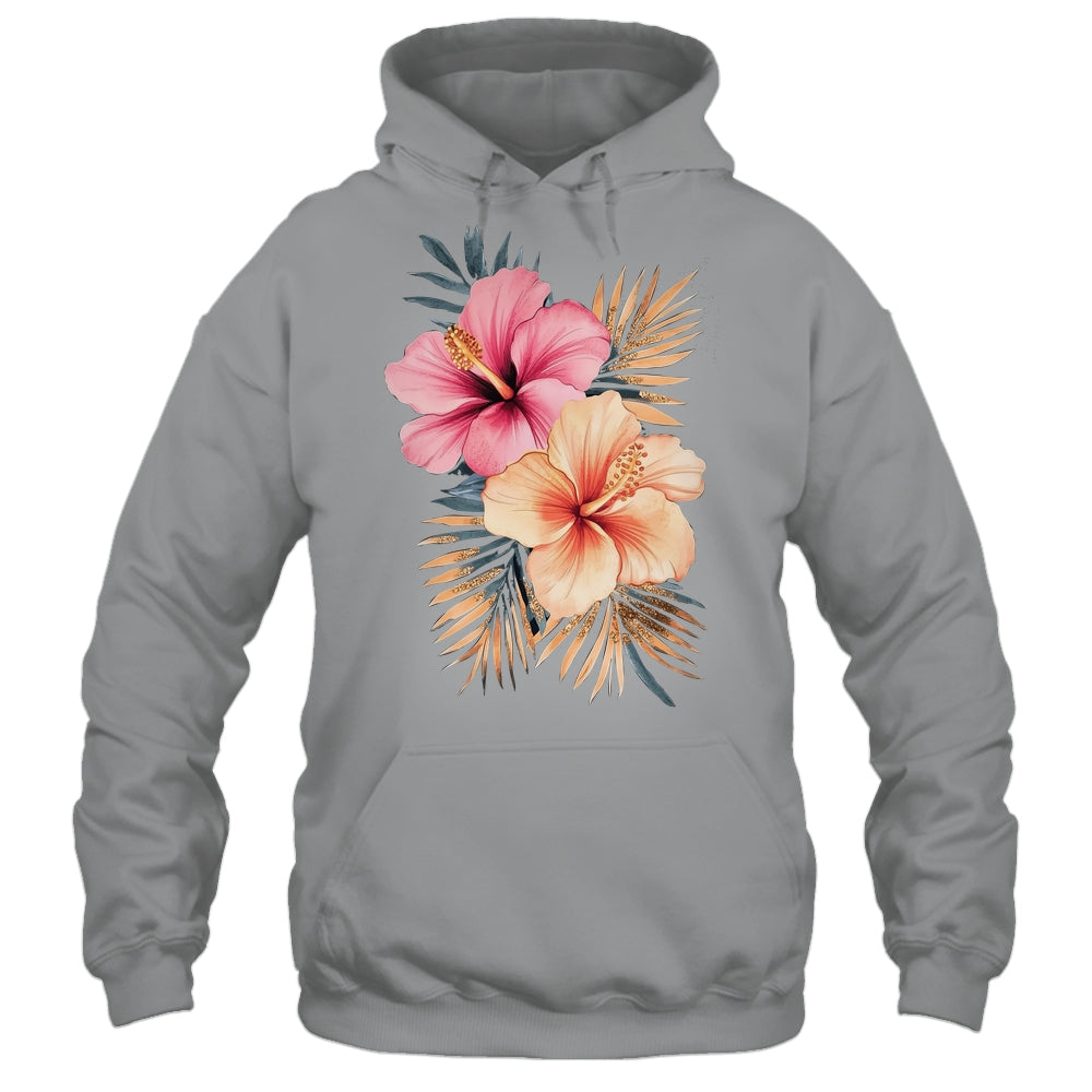 Watercolor Tropical Hibiscus Flowers Floral Summer Women Shirt & Tank Top | siriusteestore